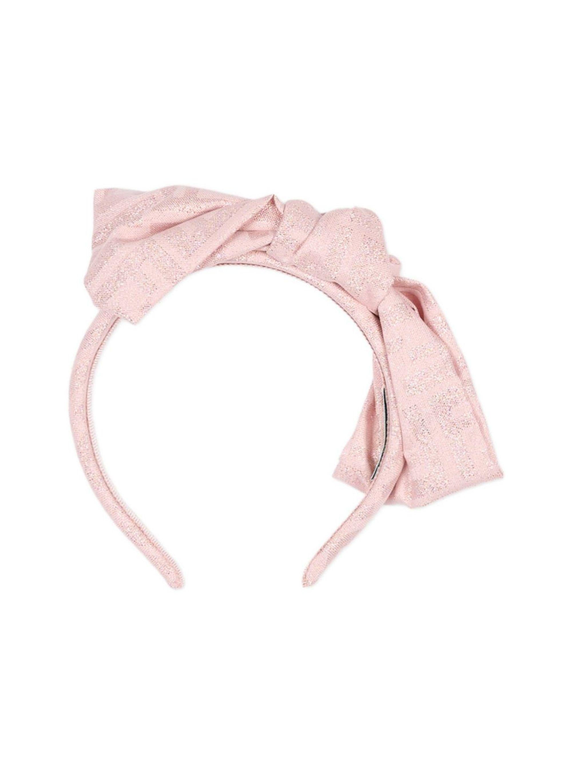 Cerchietto per capelli per bambina Fendi Kids rosa con fiocco JFP206 AWF9 F0QD1 FENDI KIDS