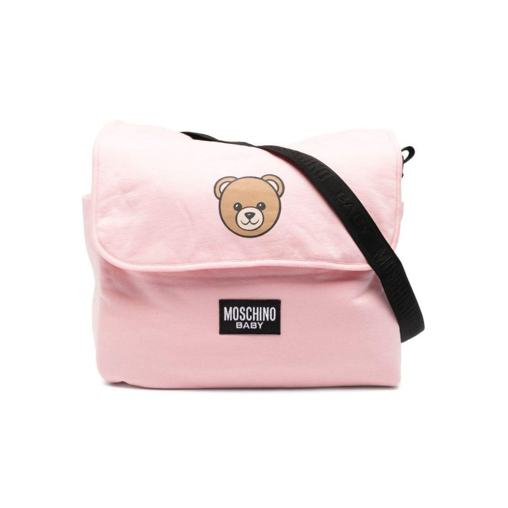 Borsa per neonata Moschino Kids rosa con stampa Teddy Bear MUX05VLCA19 50209 MOSCHINO KIDS