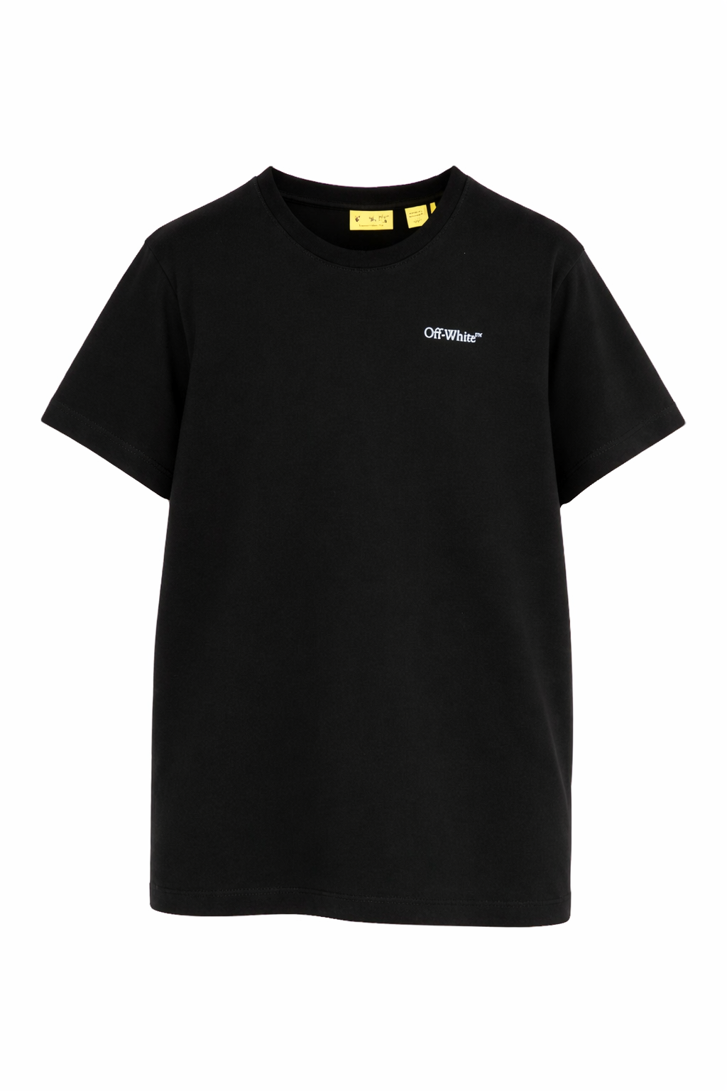 T-shirt per bambini Off-White Kids nera con logo sul davanti 44BAA002S26J009 001 OFF WHITE KIDS
