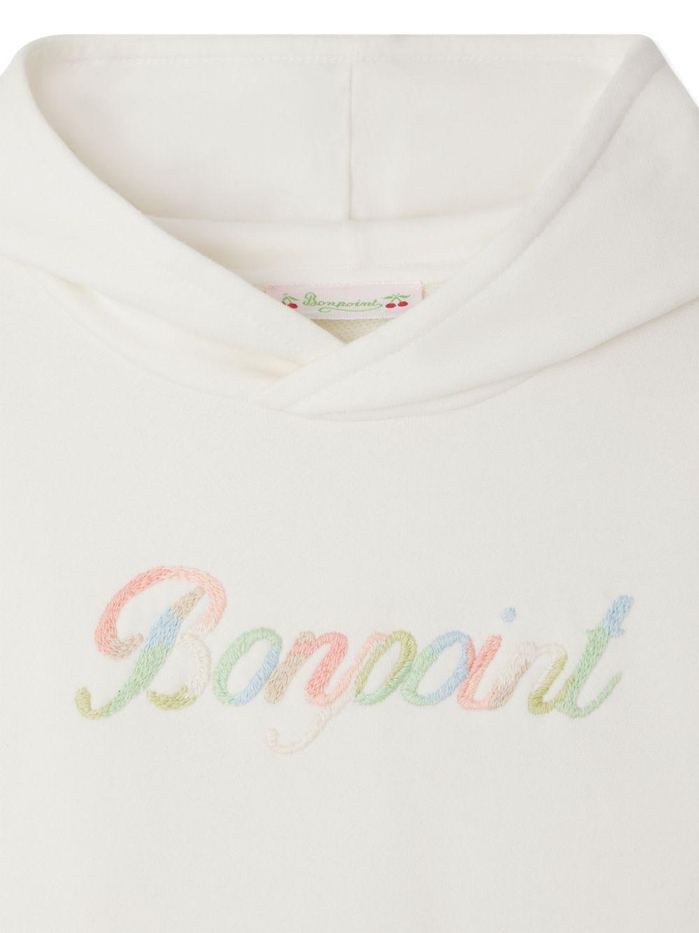 Felpa Tita per bambina Bonpoint bianco con cappuccio S05GSWK00007 102 BONPOINT