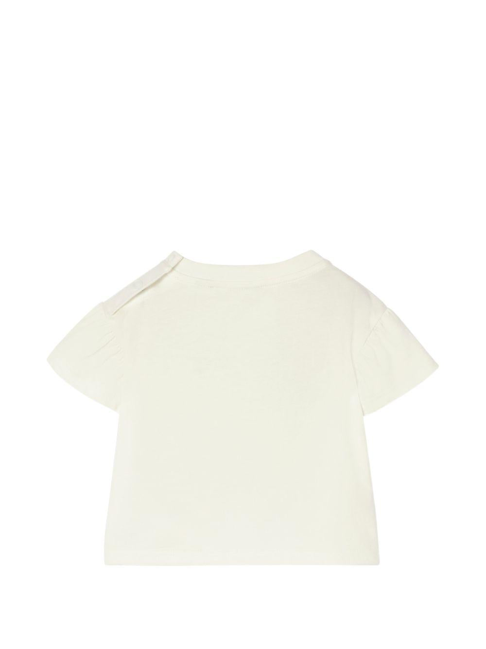 T-shirt per neonata Burberry Kids bianca con motivo fiocco Check 8129936 A2014 BURBERRY KIDS
