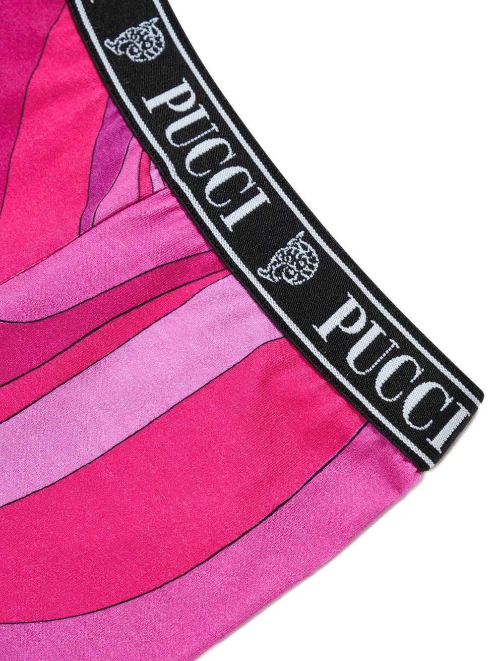 Leggings per bambina Emilio Pucci Junior fucsia con stampa astratta PY6B61 Z3687 570BC EMILIO PUCCI KIDS