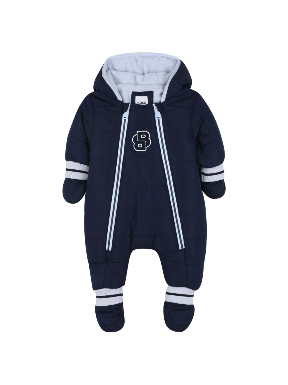 Tuta per neonato Boss Kids blu con muffole rimovibili J52516 849 BOSS KIDS