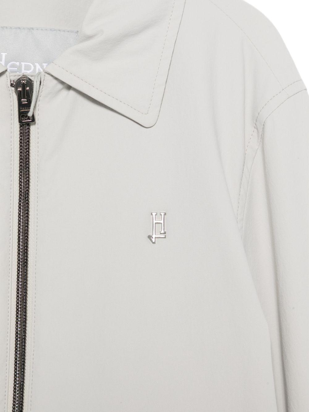 Giubbino per bambino Herno Kids grigio con placca con logo GI000076B12781S 9403 HERNO KIDS