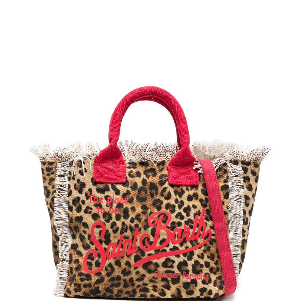 Borsa tote Colette MC2 Saint Barth animalier con manici rossi COL0001 00329L MC2 ST. BARTH KIDS