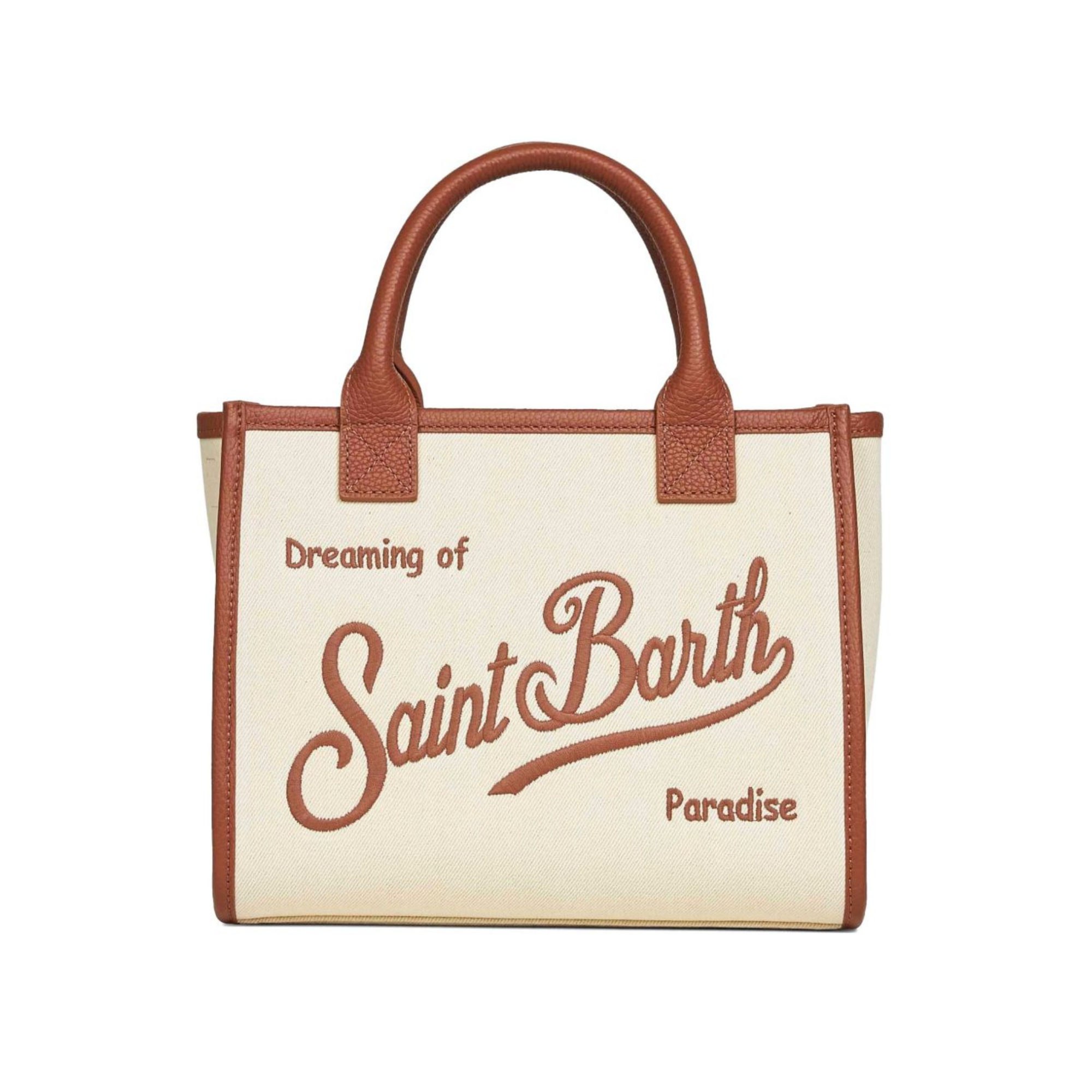 Borsa Vanity Midi Denim MC2 Saint Barth beige chiaro con logo ricamato VANMD001 01517L MC2 ST. BARTH KIDS