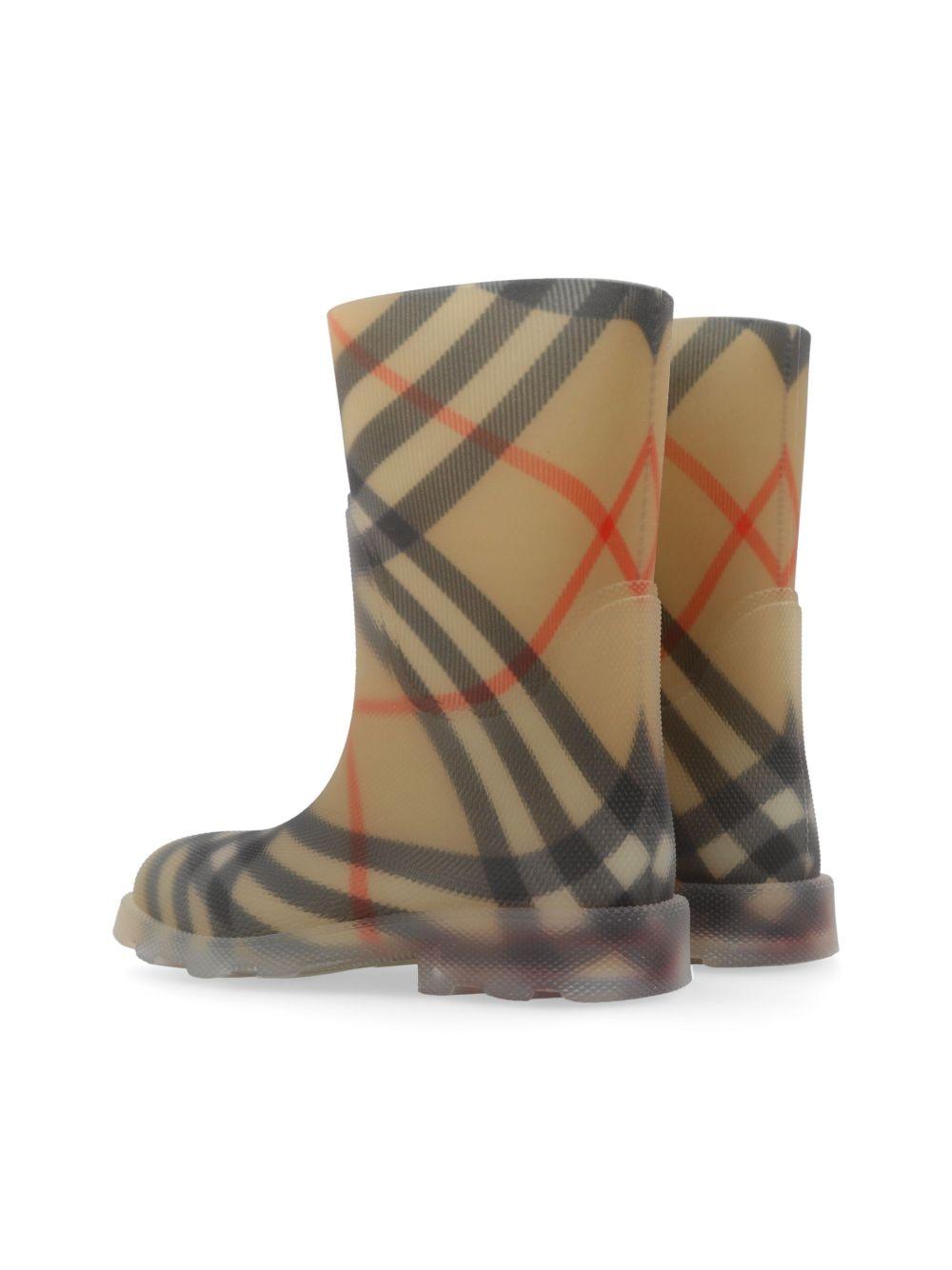 Stivaletti Marsh Check per bambina Burberry Kids beige con caratteristico motivo a quadri 8089242 B9368 BURBERRY KIDS