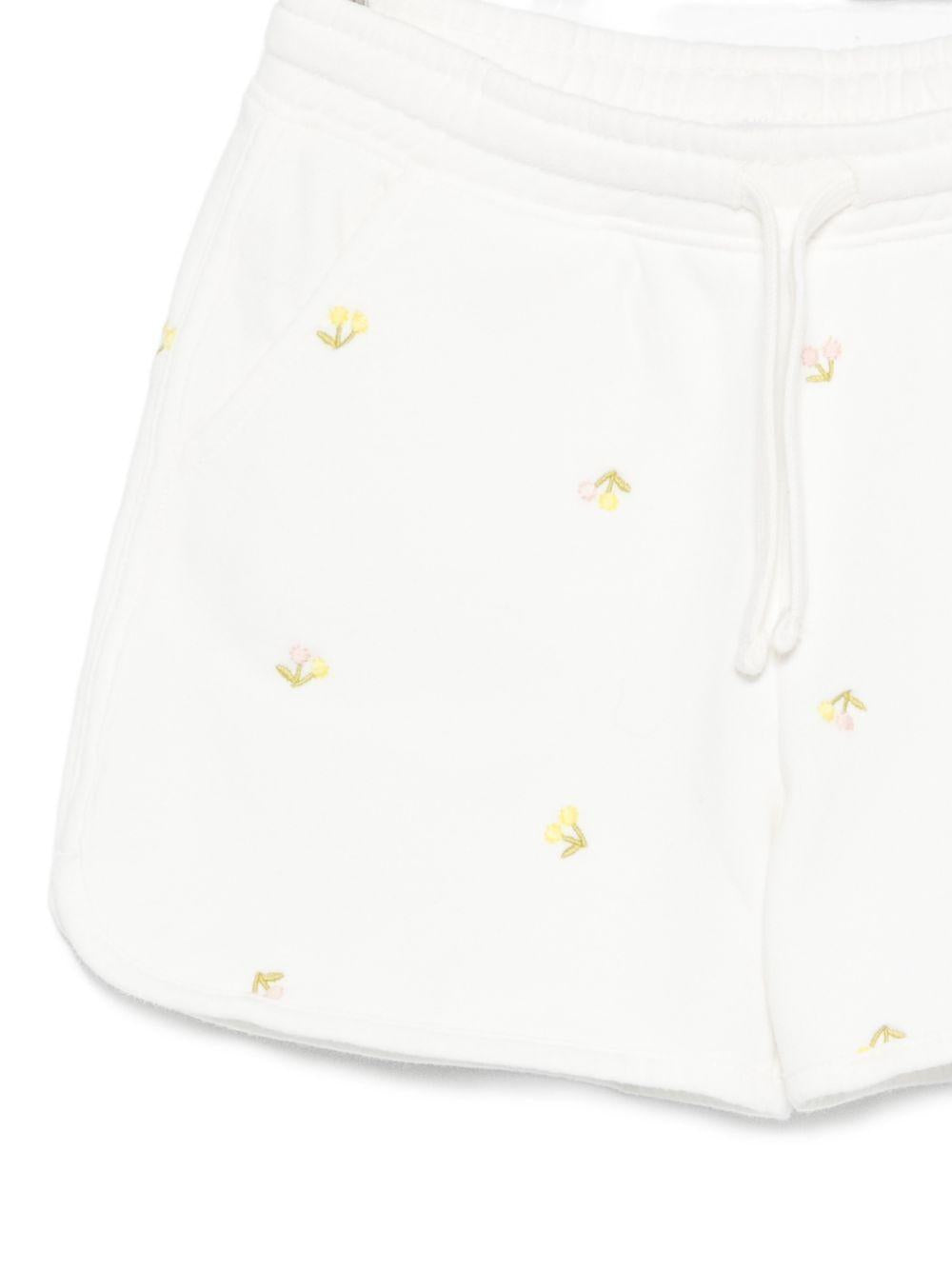 Shorts per bambina Bonpoint bianco con motivo ricamato S06GBEK00001 603 BONPOINT KIDS