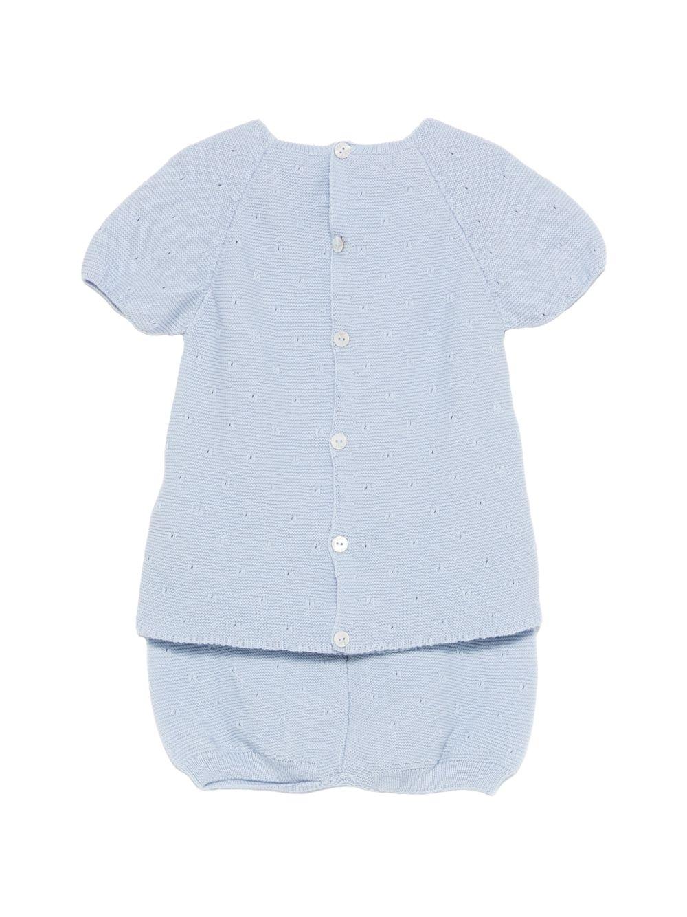 Set t-shirt e shorts per neonati Paz Rodriguez blu con lavorazione pointelle 103-123690 860 PaZ RODRIGUEZ KIDS