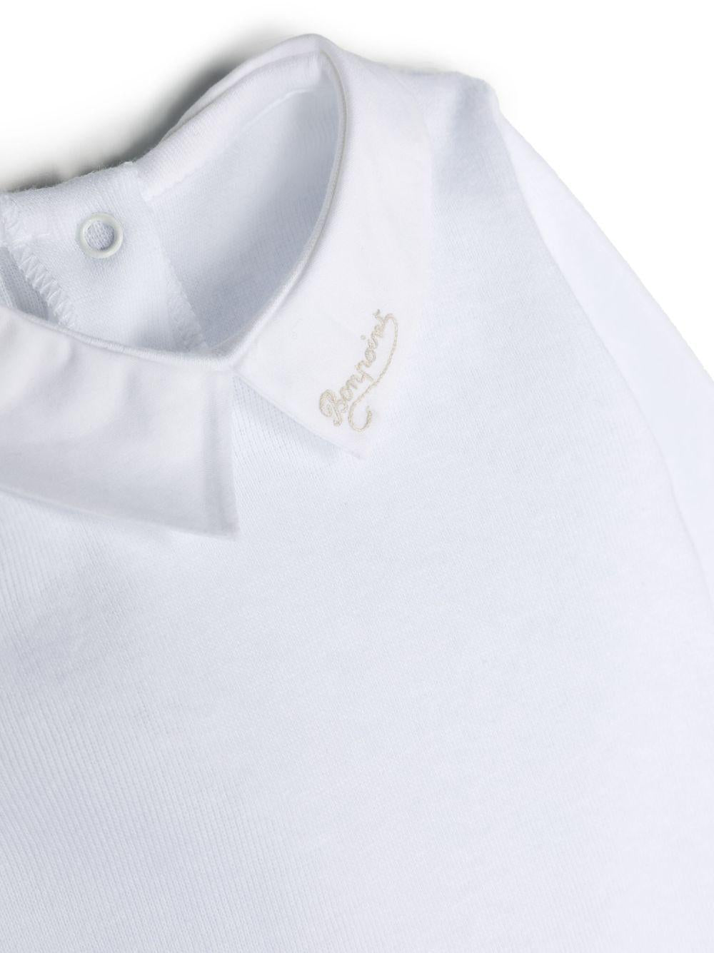 Body per neonati Bonpoint bianco con dettaglio logo ricamato PEZUNKN0101 101 BONPOINT KIDS