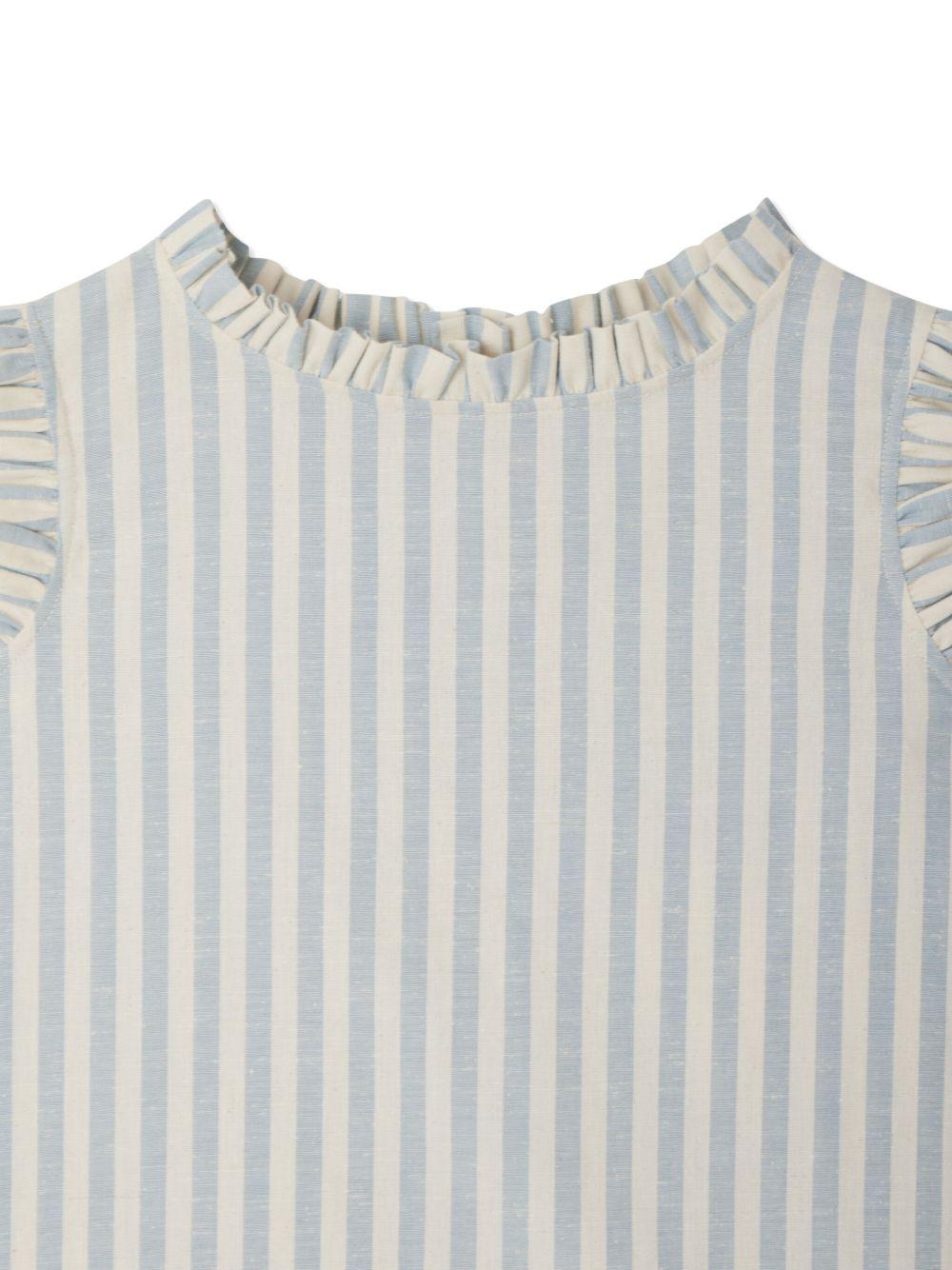 Blusa per bambina Bonpoint azzurro con motivo a righe S05GBLW00045 210 BONPOINT