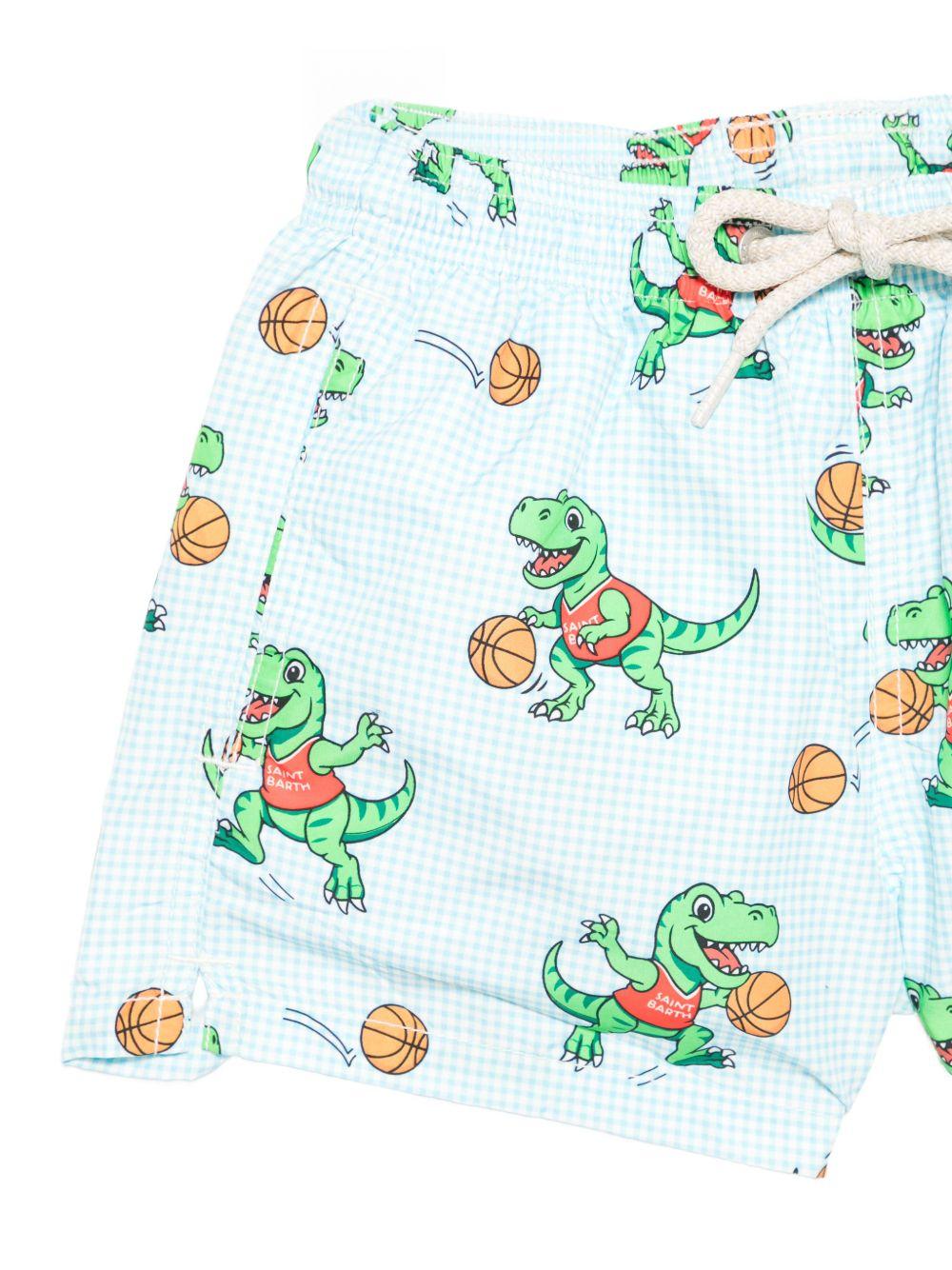 Costume per bambino MC2 Saint Barth Kids azzurro con motivo dinosauri JEA0004 02027L MC2 ST. BARTH KIDS