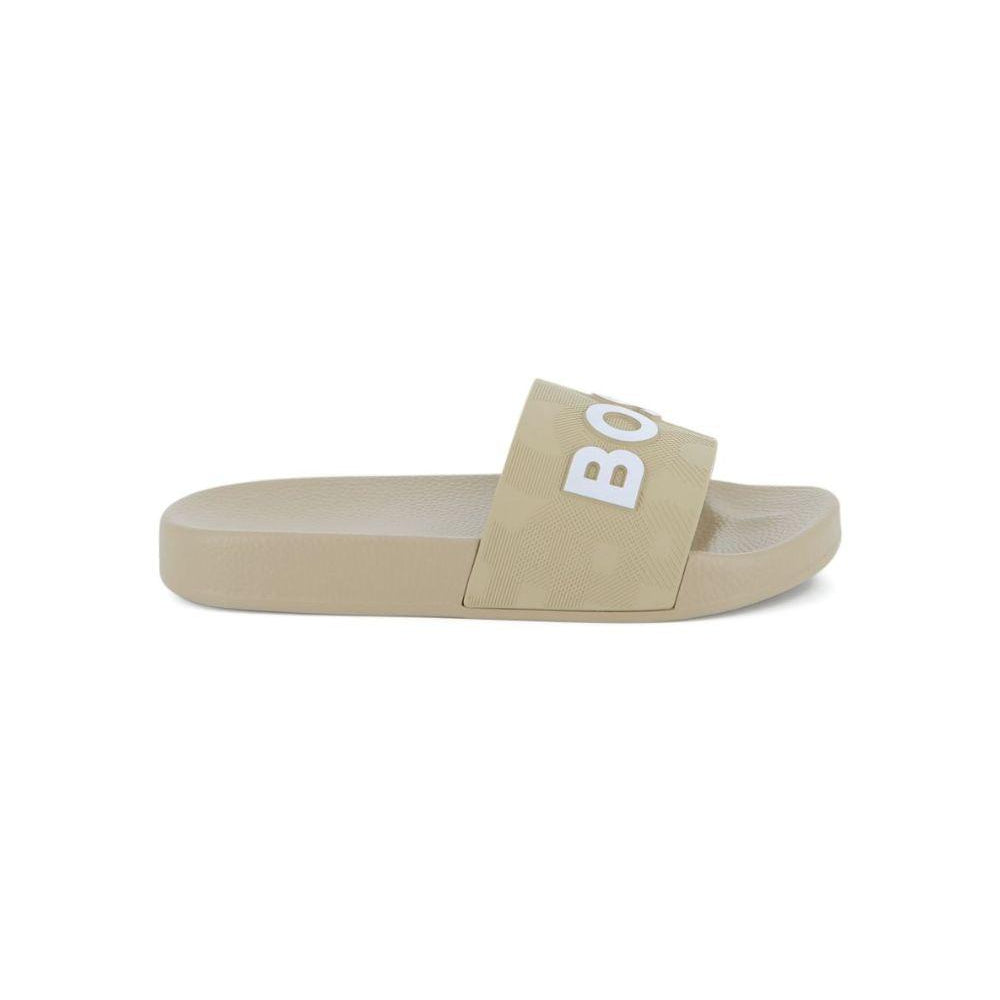 Ciabatte per bambino Boss Kids beige con dettaglio con logo J52799 249 BOSS KIDS
