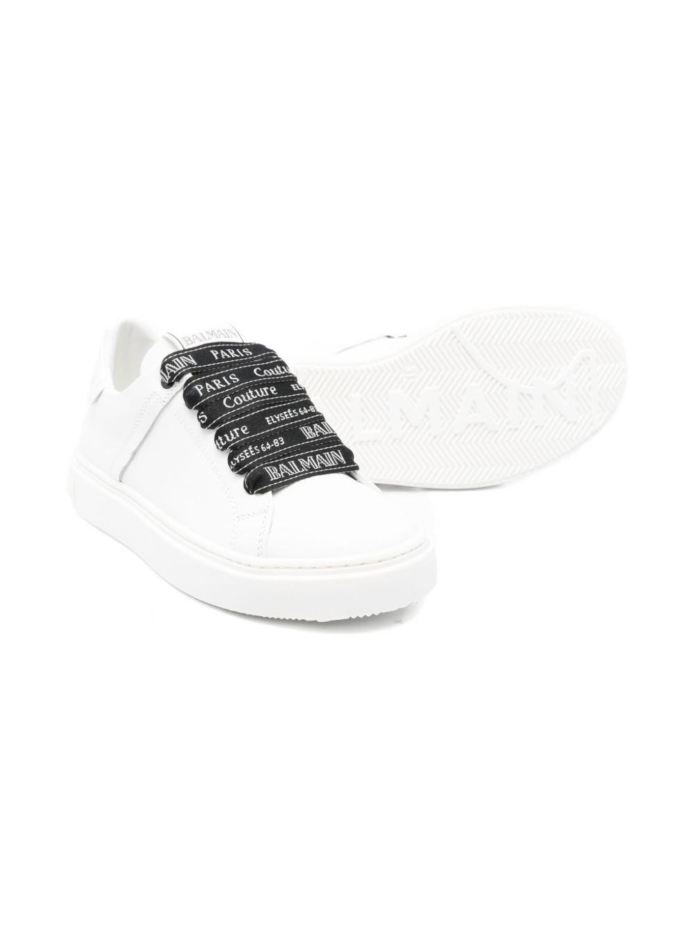 Sneakers per bambino Balmain Kids bianche con lacci logati BX0A26 Z2504 100NE BALMAIN KIDS