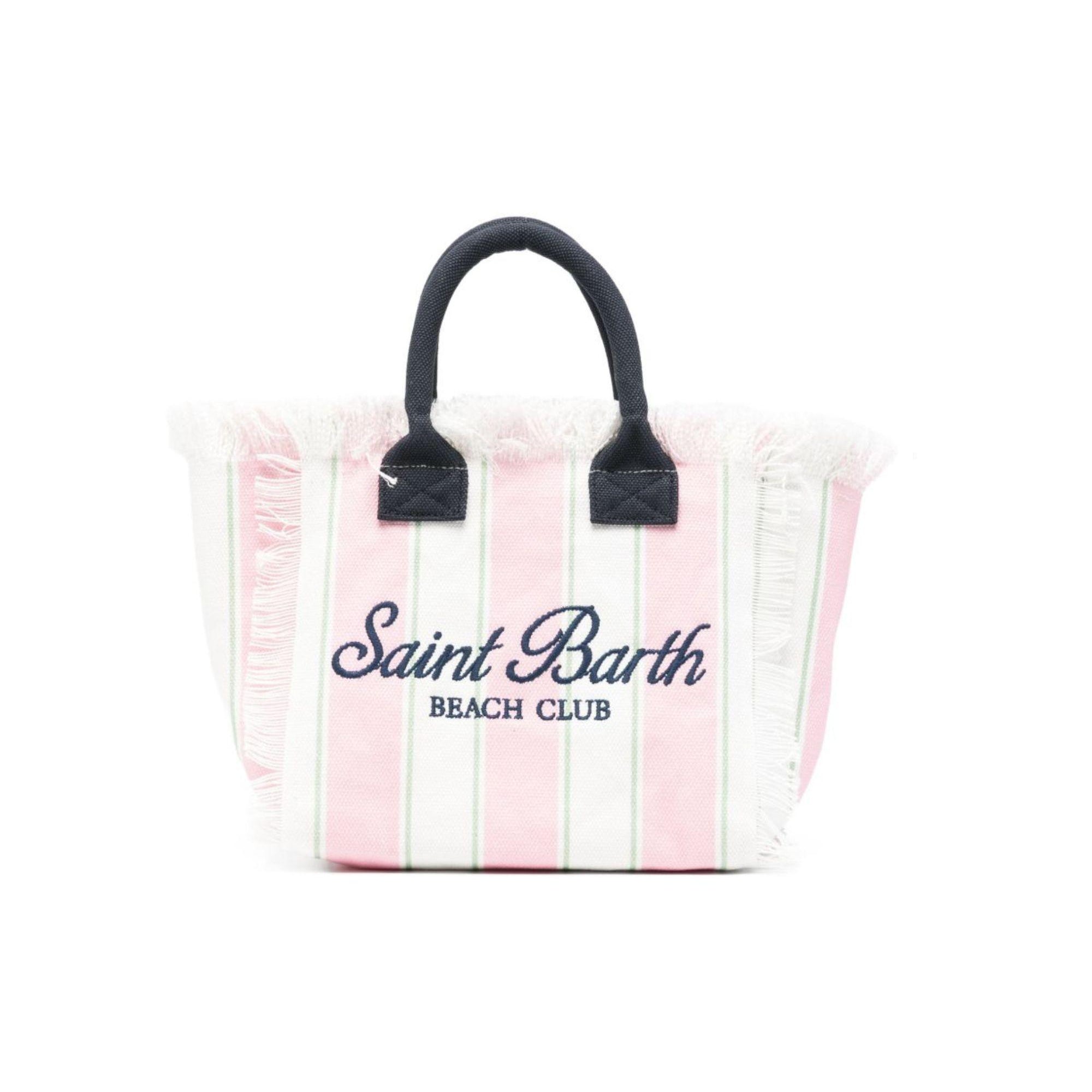 Borsa Colette MC2 Saint Barth bianca e rosa con motivo a righe COL0001 02598L MC2 ST. BARTH KIDS