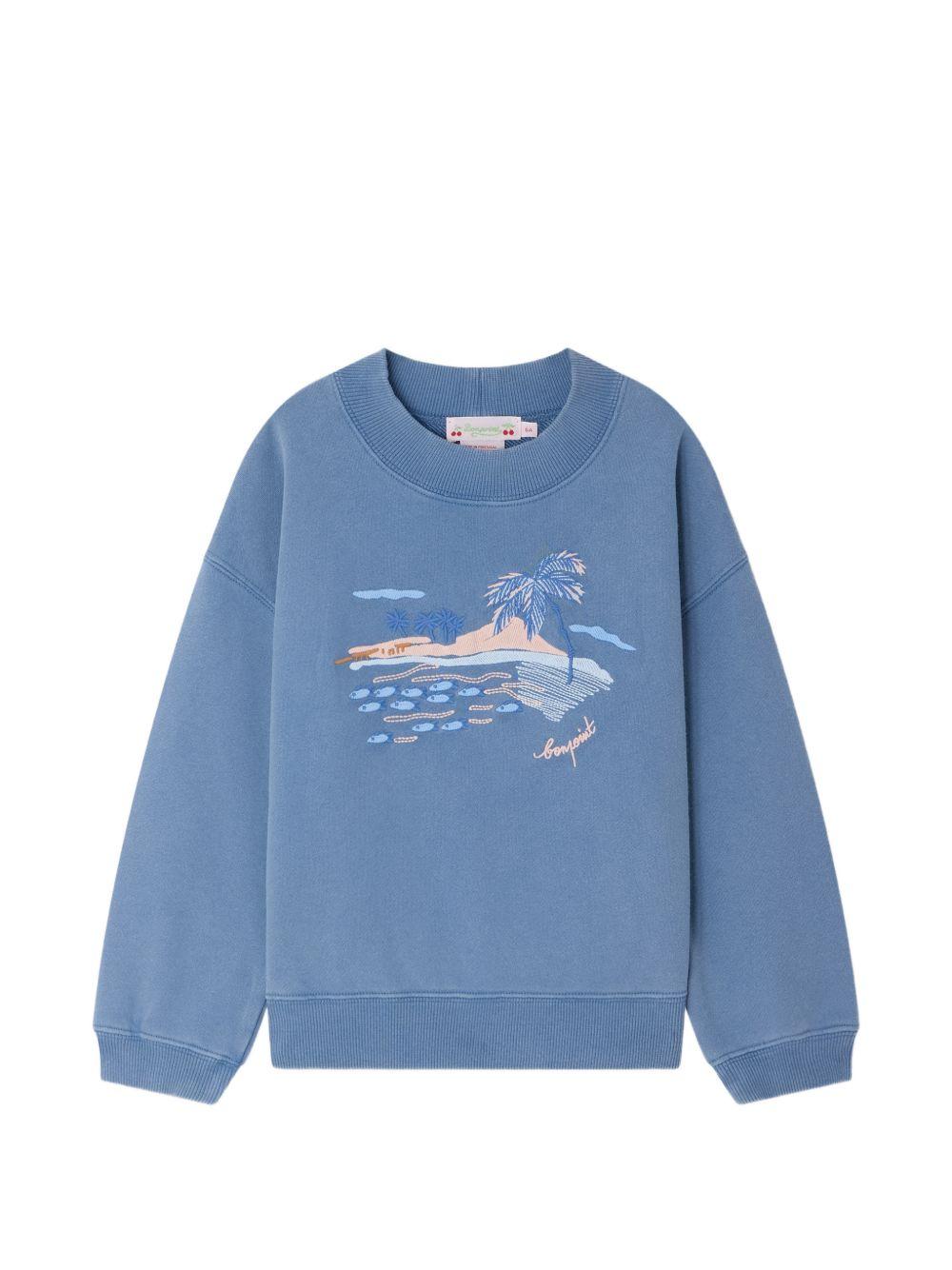 Felpa Lika per bambini Bonpoint blu con stampa grafica S06GSWK00011 111 BONPOINT