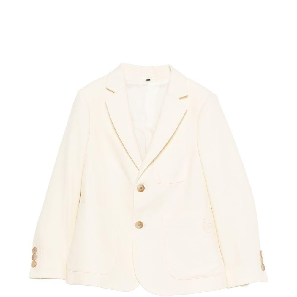 Blazer per bambino Emporio Armani Kids bianco con revers classici EB000906 AF21040 U1079 EMPORIO ARMANI KIDS