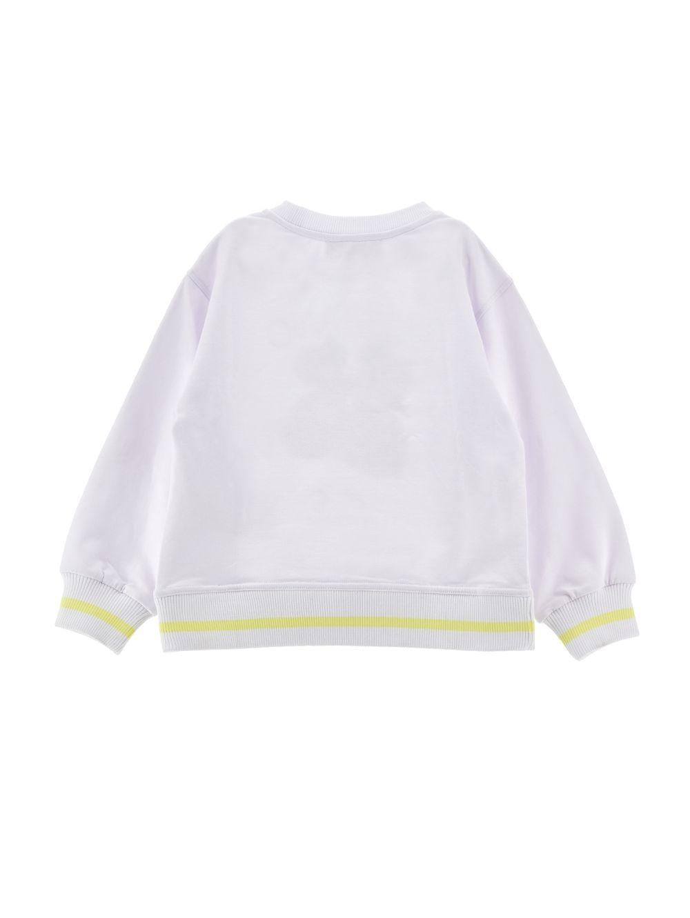 Felpa per bambina Monnalisa bianca con stampa grafica Positano 19G619RU 7031 0099 MONNALISA