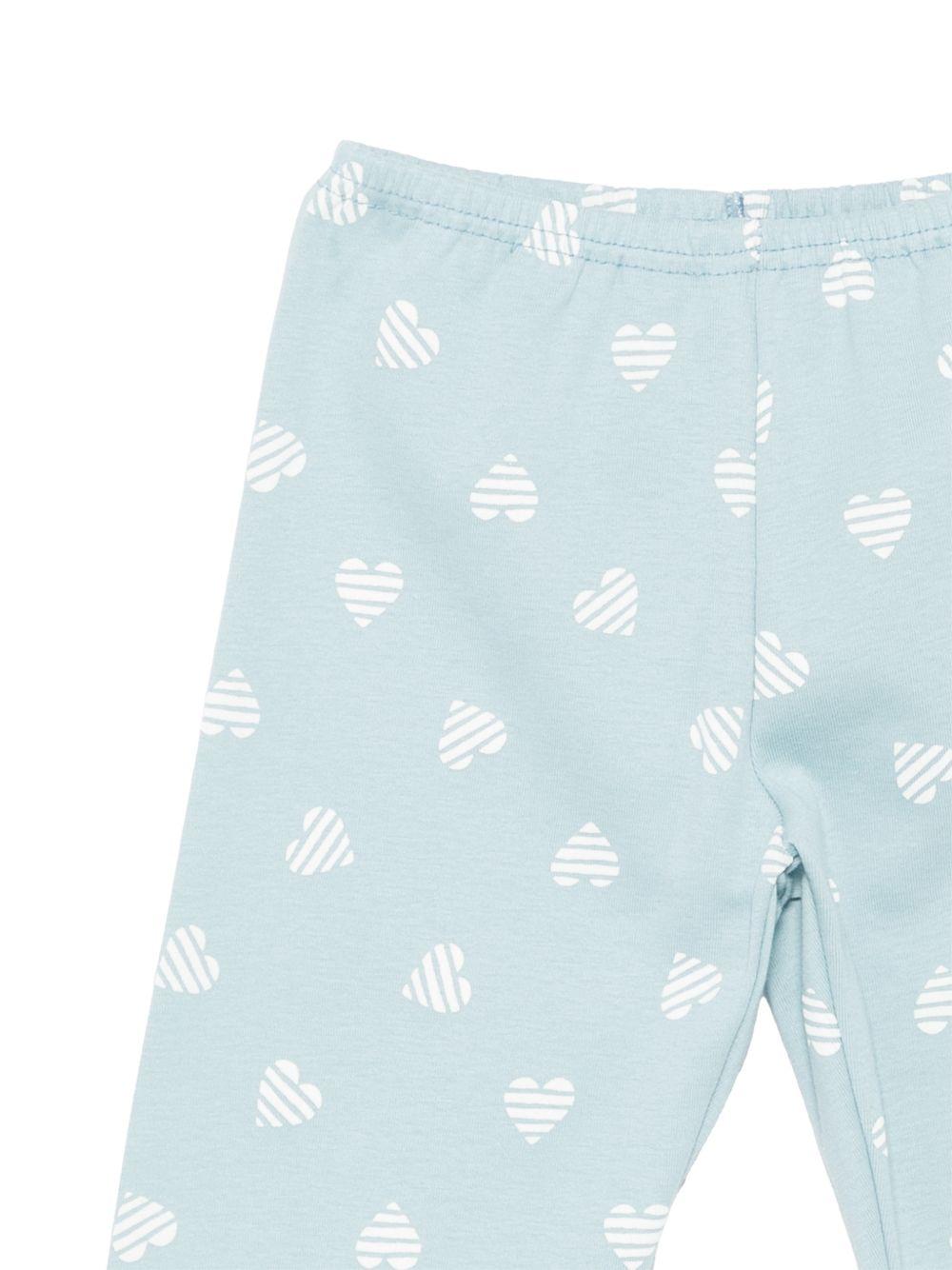 Pigiama per bambini Petit Bateau azzurro con stampa a cuori A0FYD 01 PETIT BATEAU