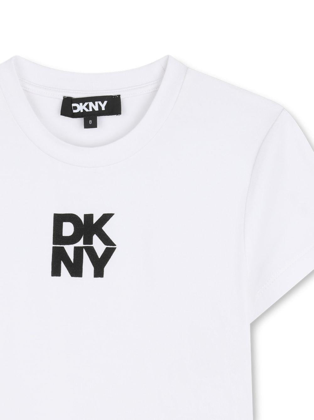 Abito per bambina DKNY Kids nero con stampa con logo D62599 09B DKNY KIDS
