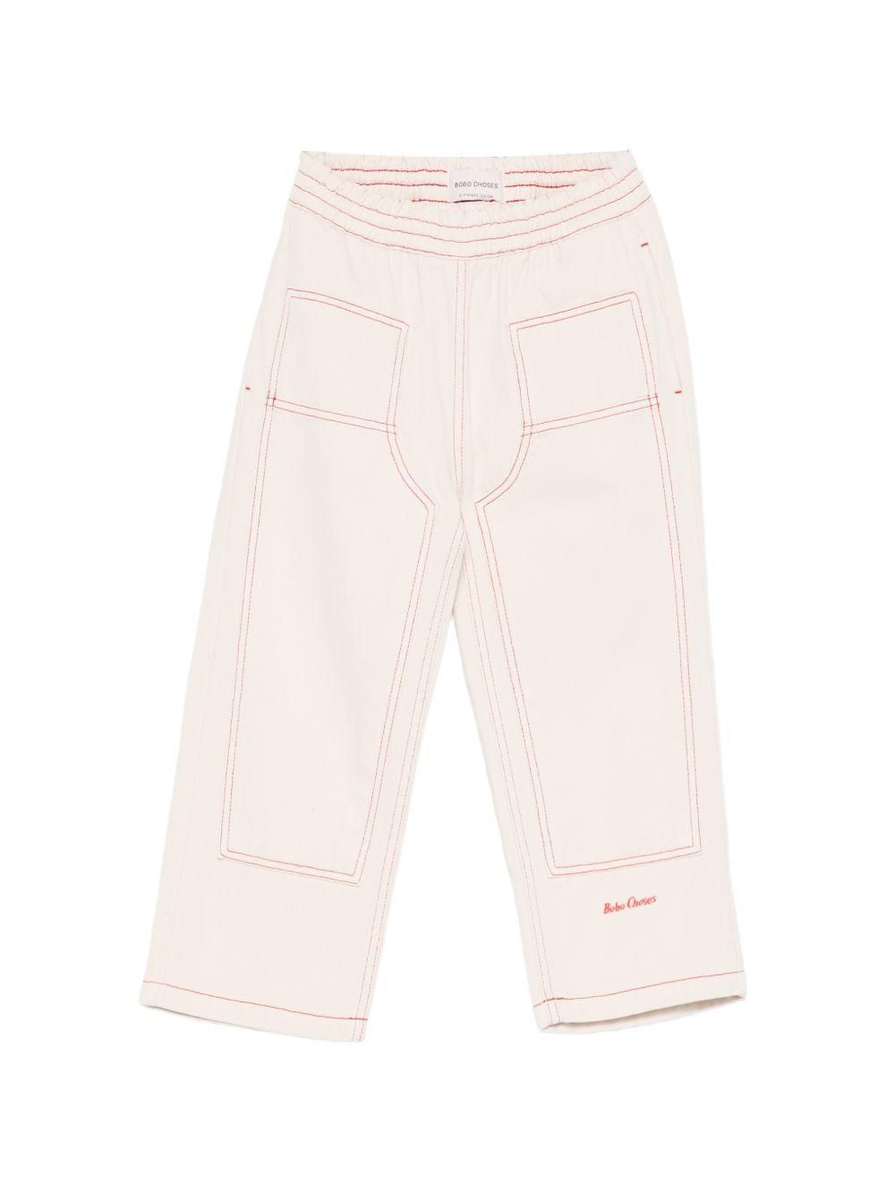 Pantaloni per bambino Bobo Choses beige con tasche posteriori B126AC094 199 BOBO CHOSES KIDS