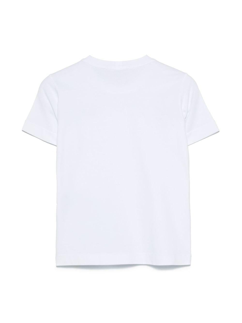T- shirt per bambino Stone Island Kids bianca a girocollo L2S162100003S0047 V0001 STONE ISLAND KIDS