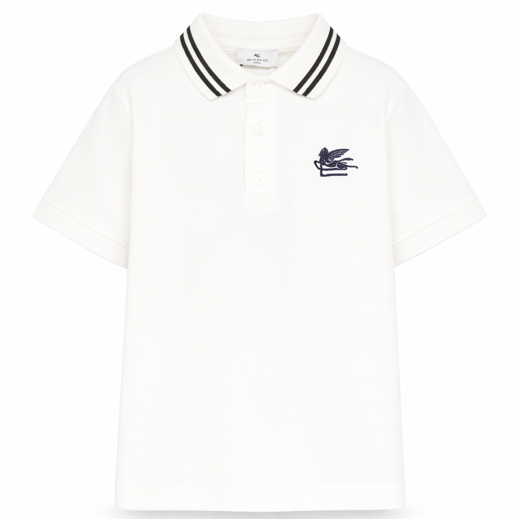 Polo per bambino Etro Kids bianca con logo ricamato GY8P11 Z2119 101 ETRO KIDS