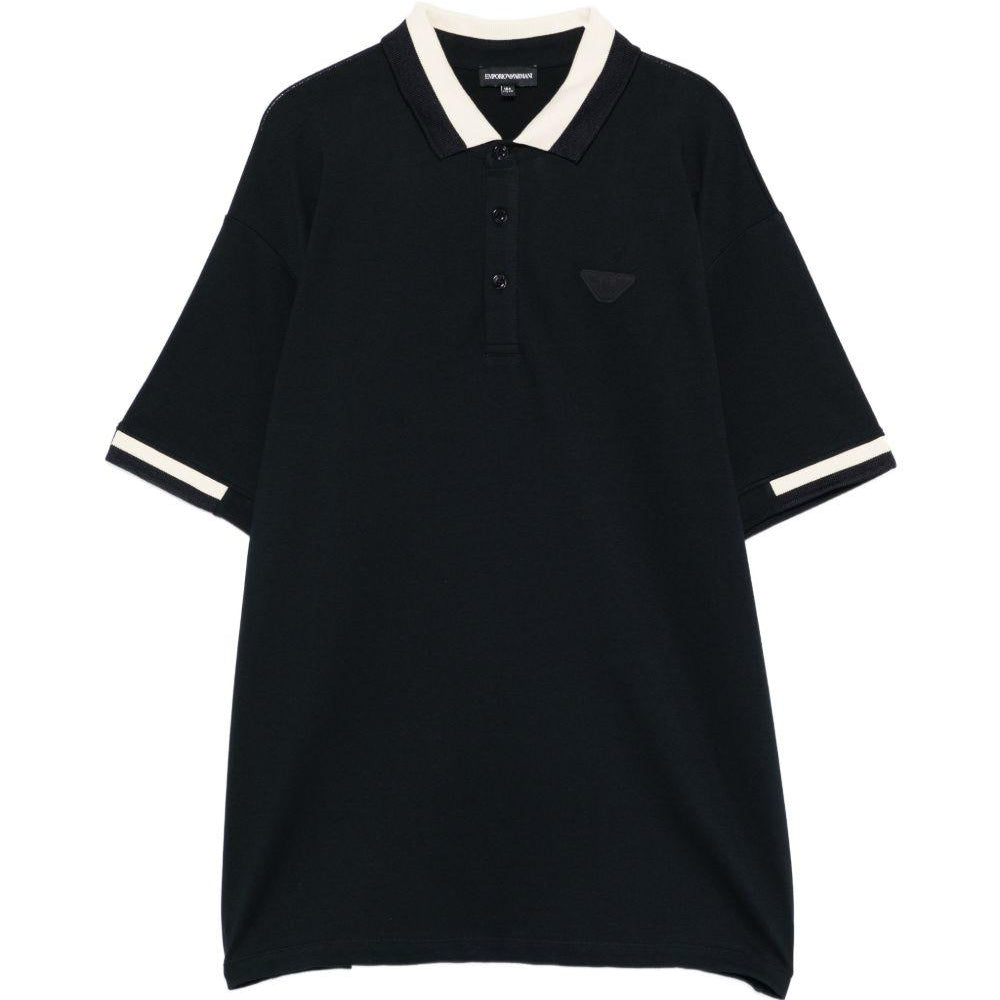 T-shirt per bambino Emporio Armani Kids blu con inserti a contrasti EB001316 AF16641 UB118 EMPORIO ARMANI KIDS