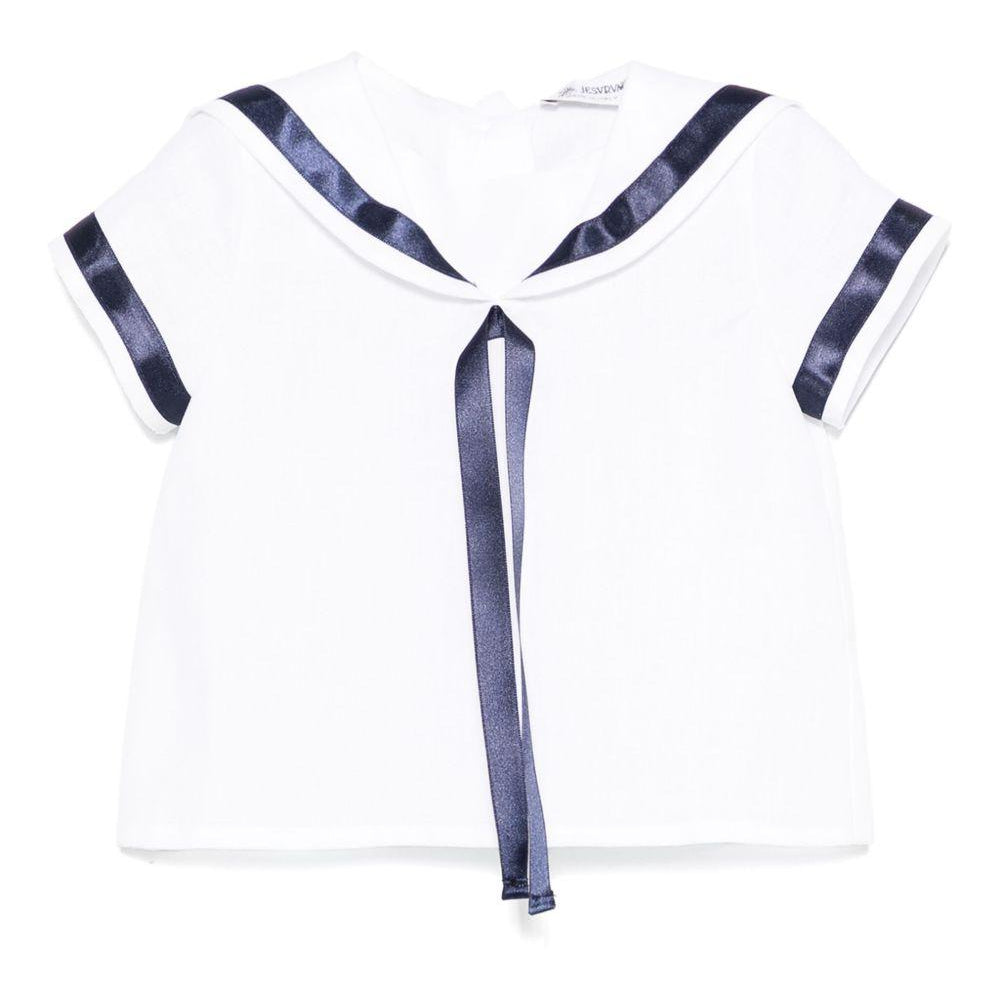 Camicia per neonato JESURUM BABY Ottavio bianco con bordo a righe OTTAVIO VAR.84 JESURUM