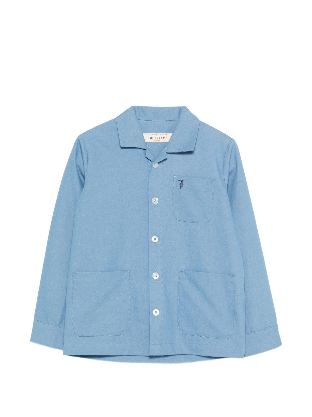 Camicia per bambino TRUSSARDI JUNIOR azzurra con taschino TBP26035CA D.BLUE B.A TRUSSARDI KIDS