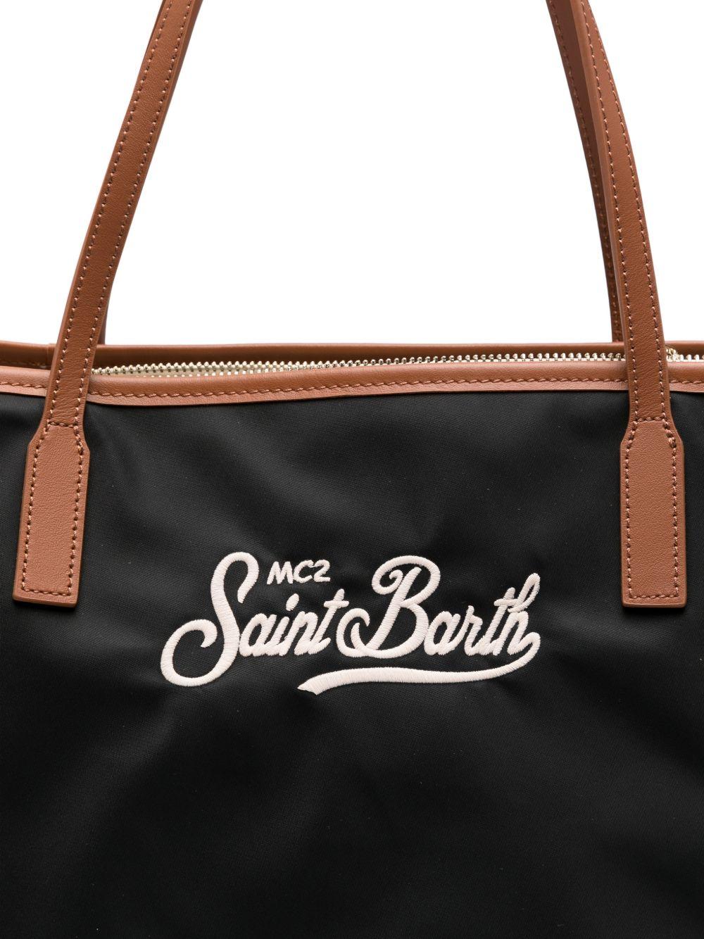 Borsa tote Lou MC2 Saint Barth nera con logo ricamato CB0002 00288L MC2 ST. BARTH KIDS