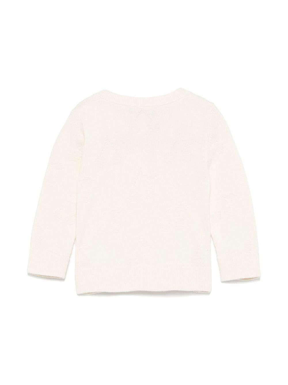 Cardigan per neonata Bonpoint Teyana ècru con chiusura frontale con bottoni S05XCAK00012 004 BONPOINT KIDS
