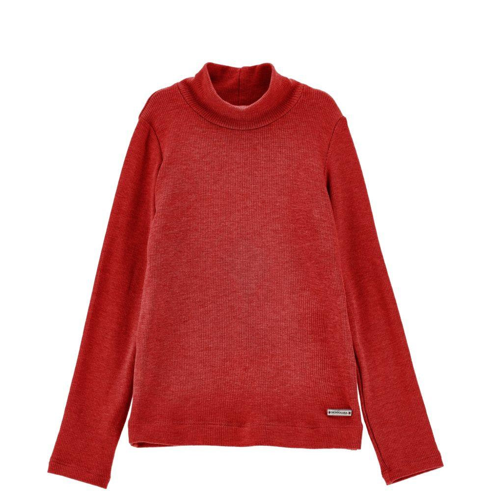 Maglione per bambina Monnalisa Kids rosso con motivo a coste 17HLUC 8212 0043 MONNALISA KIDS