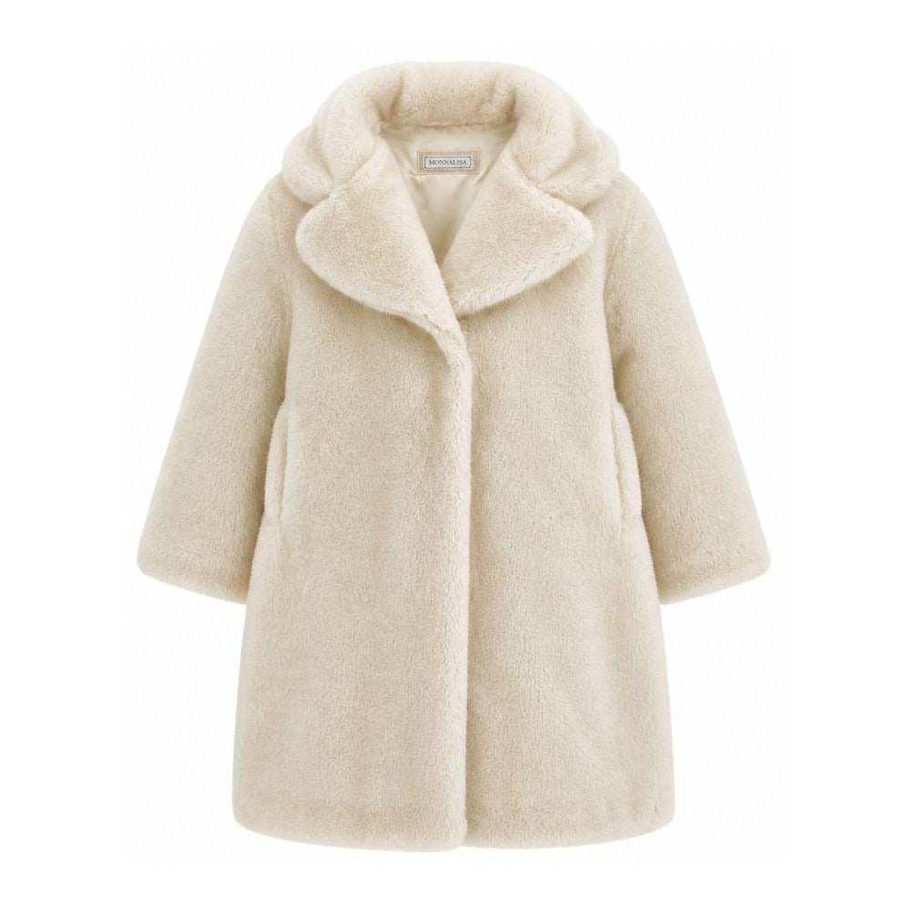 Cappotto per bambina Monnalisa Kids biege con colletto 17H109 8034 0001 MONNALISA KIDS