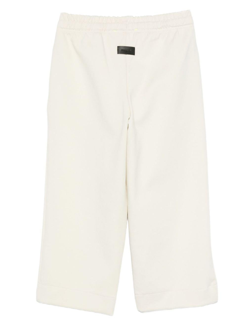 Pantaloni per bambino MSGM Kids bianchi con stampa del logo F5MSJUFP053 MS041 MSGM KIDS