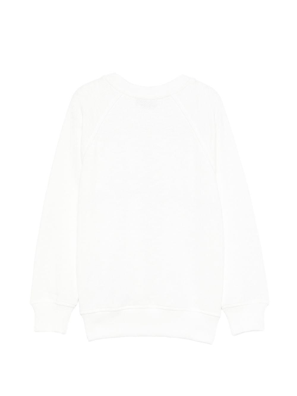 Felpa per bambino Moschino Kids bianca con dettaglio logo HUF09MLCA88 10063 MOSCHINO KIDS