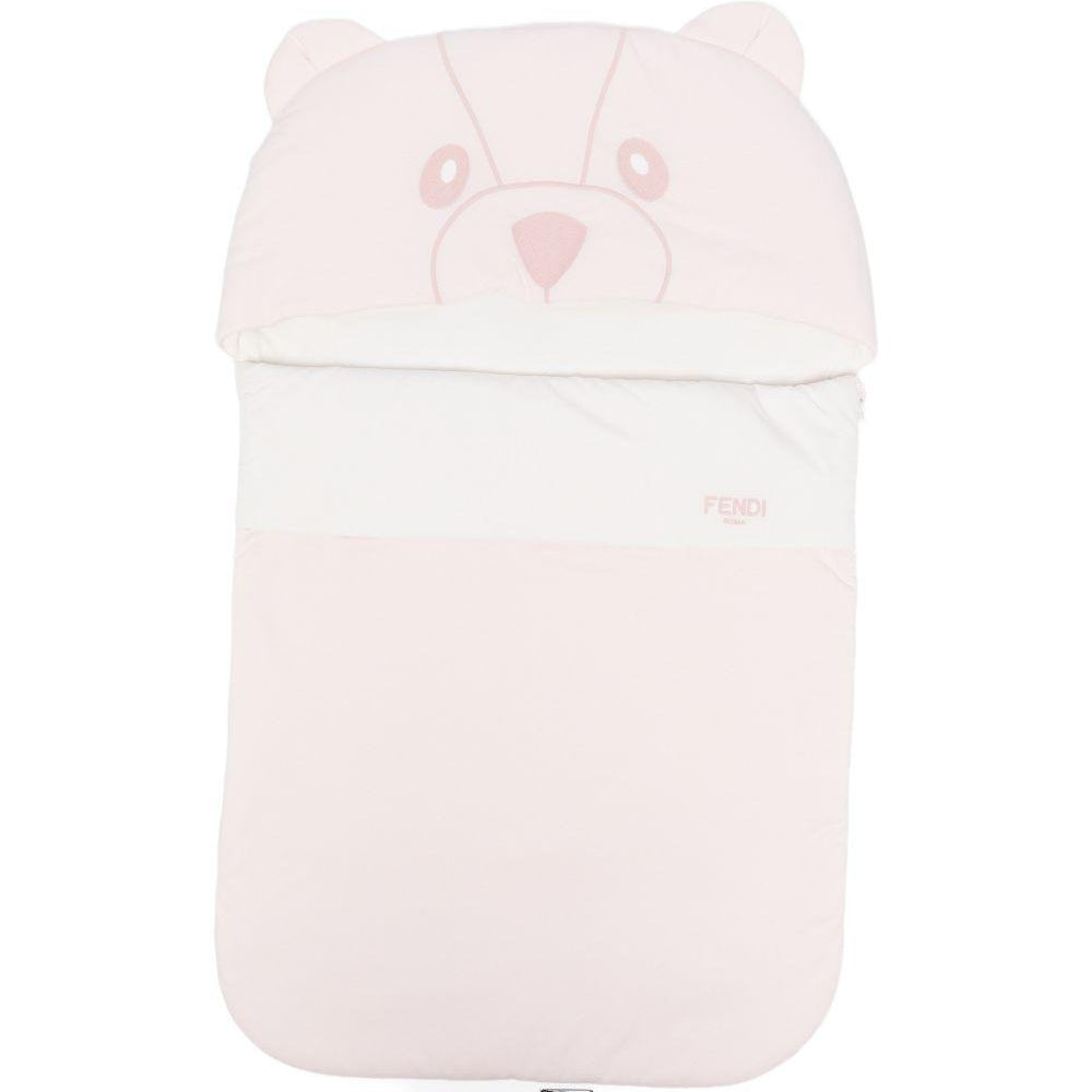 Sacco a pelo per neonata Fendi Kids rosa con motivo orsetto BUJ324 ST8 F0C11 FENDI KIDS