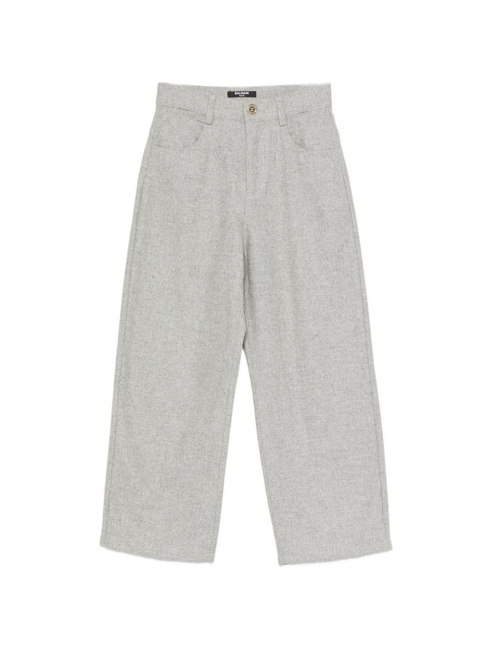 Pantaloni per bambino Balmain Kids grigi con motivo mélange BZ6H80 I0341 806OR BALMAIN KIDS