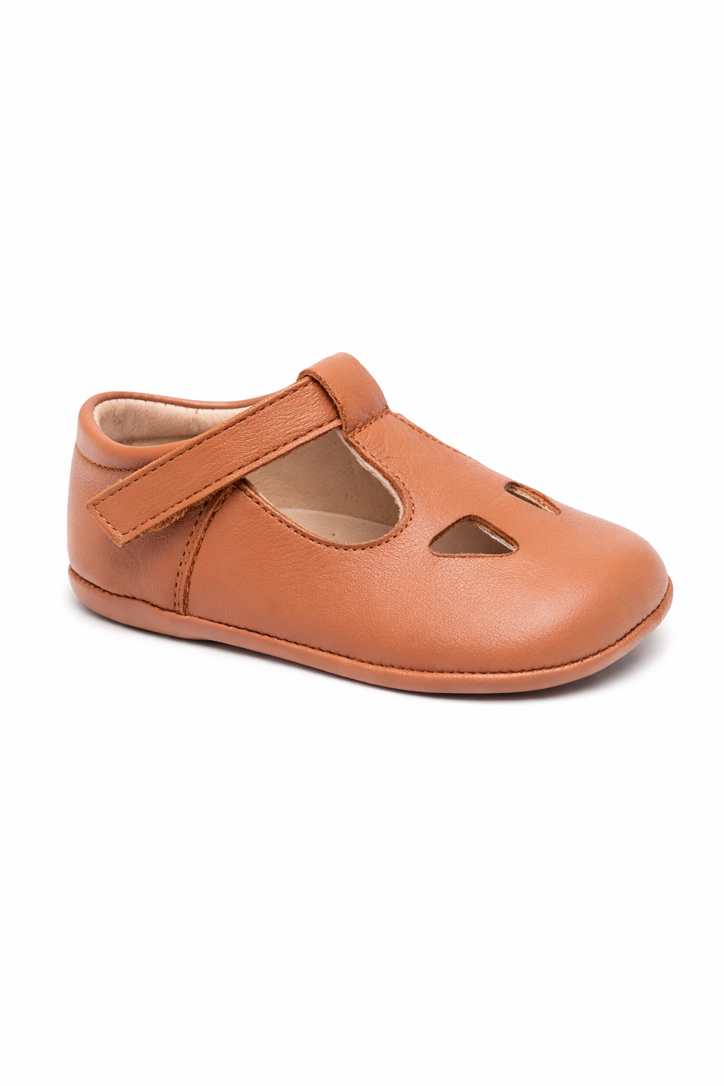 Scarpine primi passi per neonata Eli1957 marrone per chiusura a strappo 0375AL CUERO Eli Kids