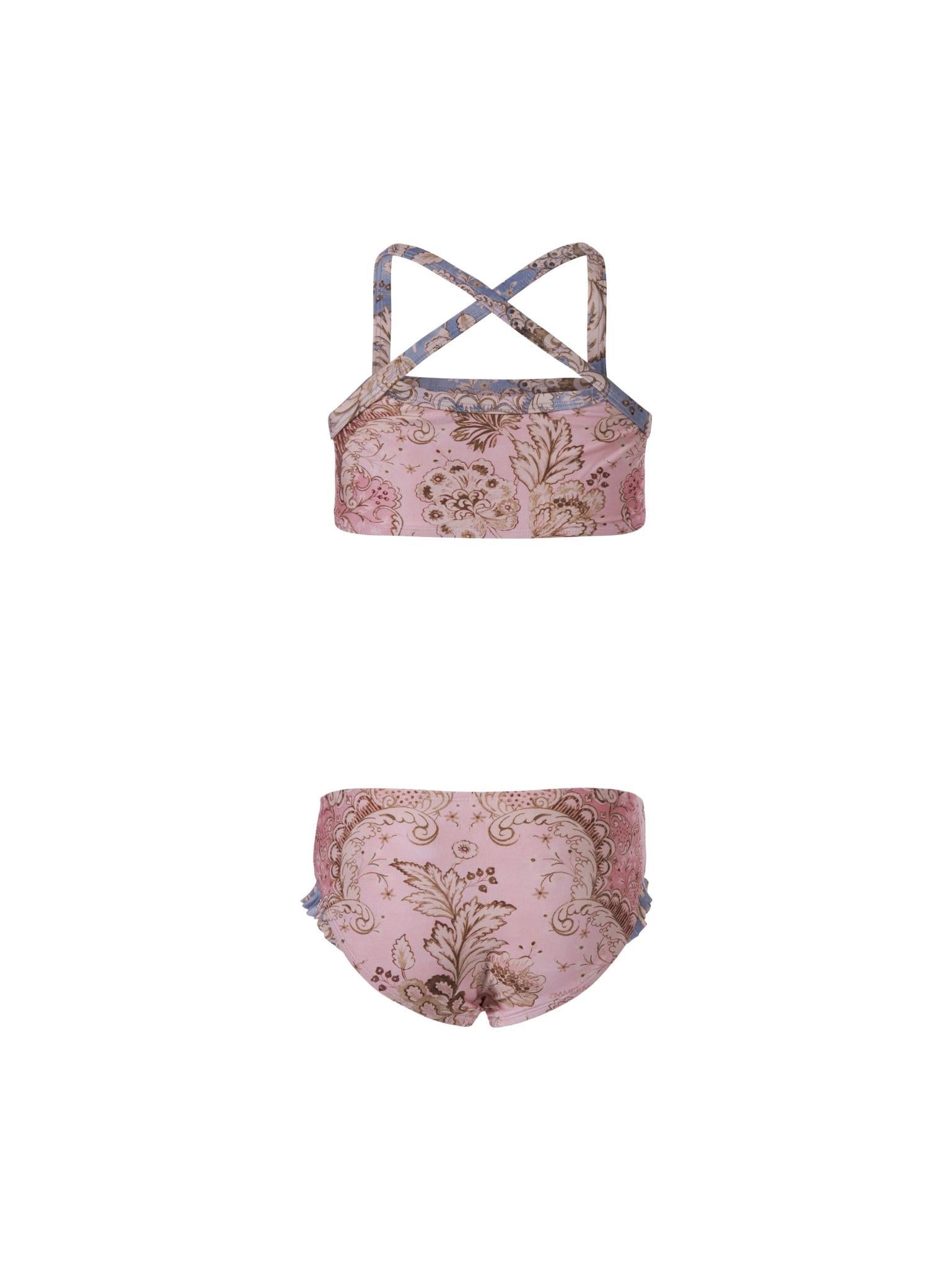 Costume a due pezzi per bambina Zimmermann Kids rosa con stampa floreale 6154WR S263 ZIMMERMANN KIDS