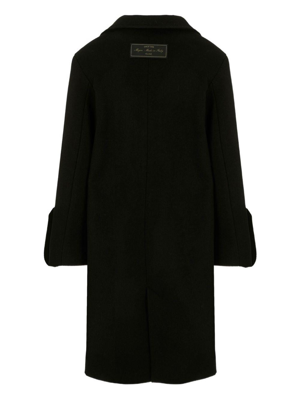 Cappotto per bambina MSGM Kids nero con polsini svasati F5MSJGCO114 110 MSGM KIDS