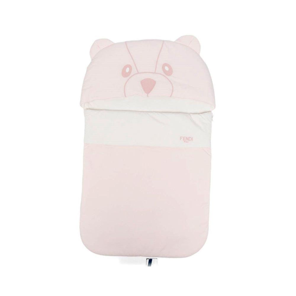 Sacco a pelo per neonata Fendi Kids rosa con motivo orsetto BUJ324 ST8 F0C11 FENDI KIDS