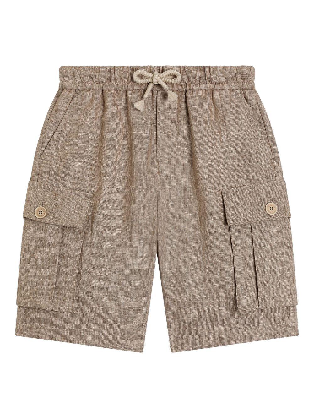Shorts per bambino Dolce & Gabbana Kids beige con vita elasticizzata L43Q64 FU4L0 S8230 DOLCE & GABBANA KIDS