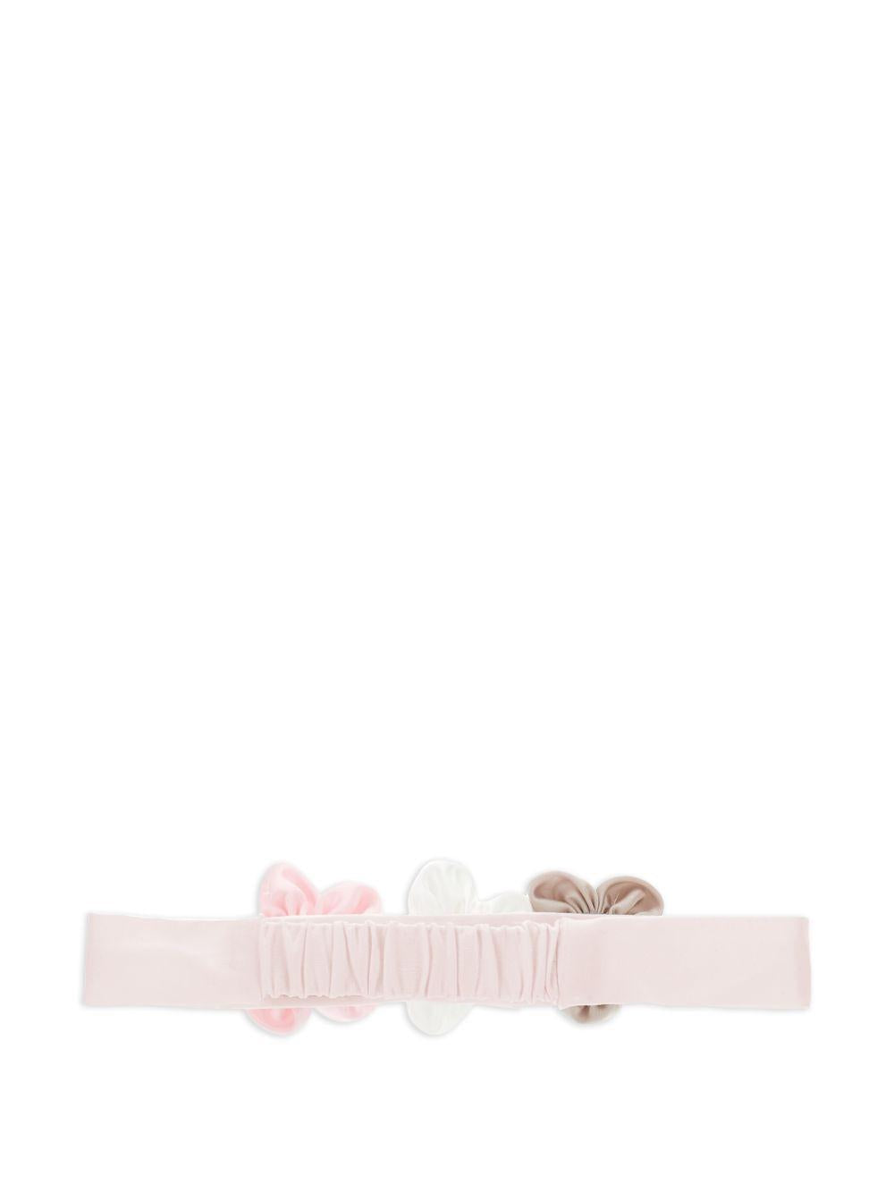 Fascia per neonata Monnalisa rosa con dettaglio fiori 39G002 7088 0090 MONNALISA KIDS