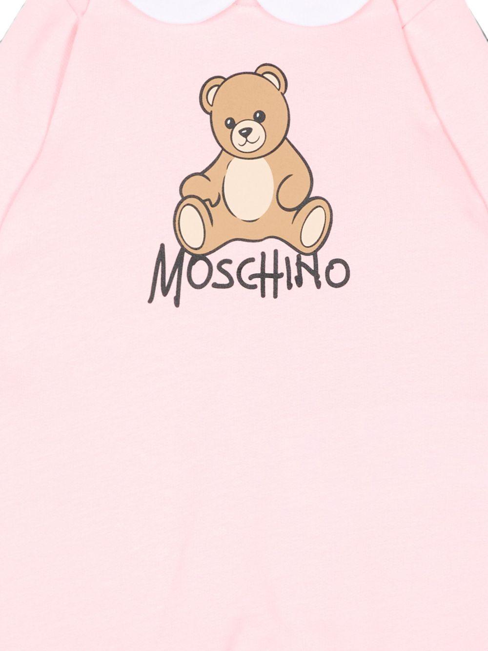 Tutina per neonato Moschino Kids rosa con dettaglio Teddy Bear M5Y037LCA40 50209 MOSCHINO KIDS