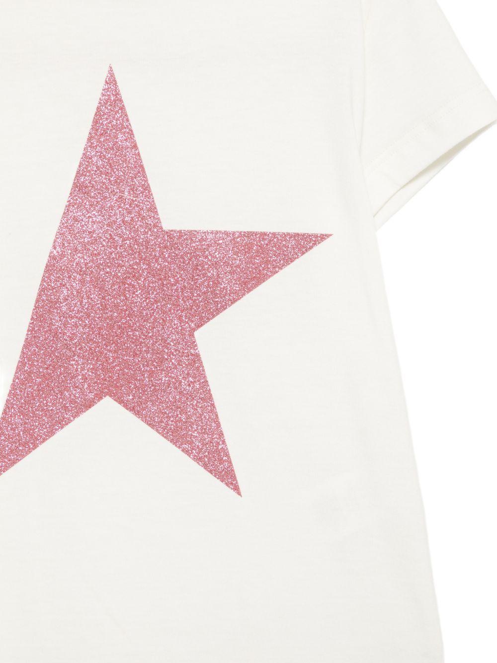 T-shirt per bambina Golden Goose Kids bianca con stella sul davanti GKP01273P002486 11560 GOLDEN GOOSE KIDS
