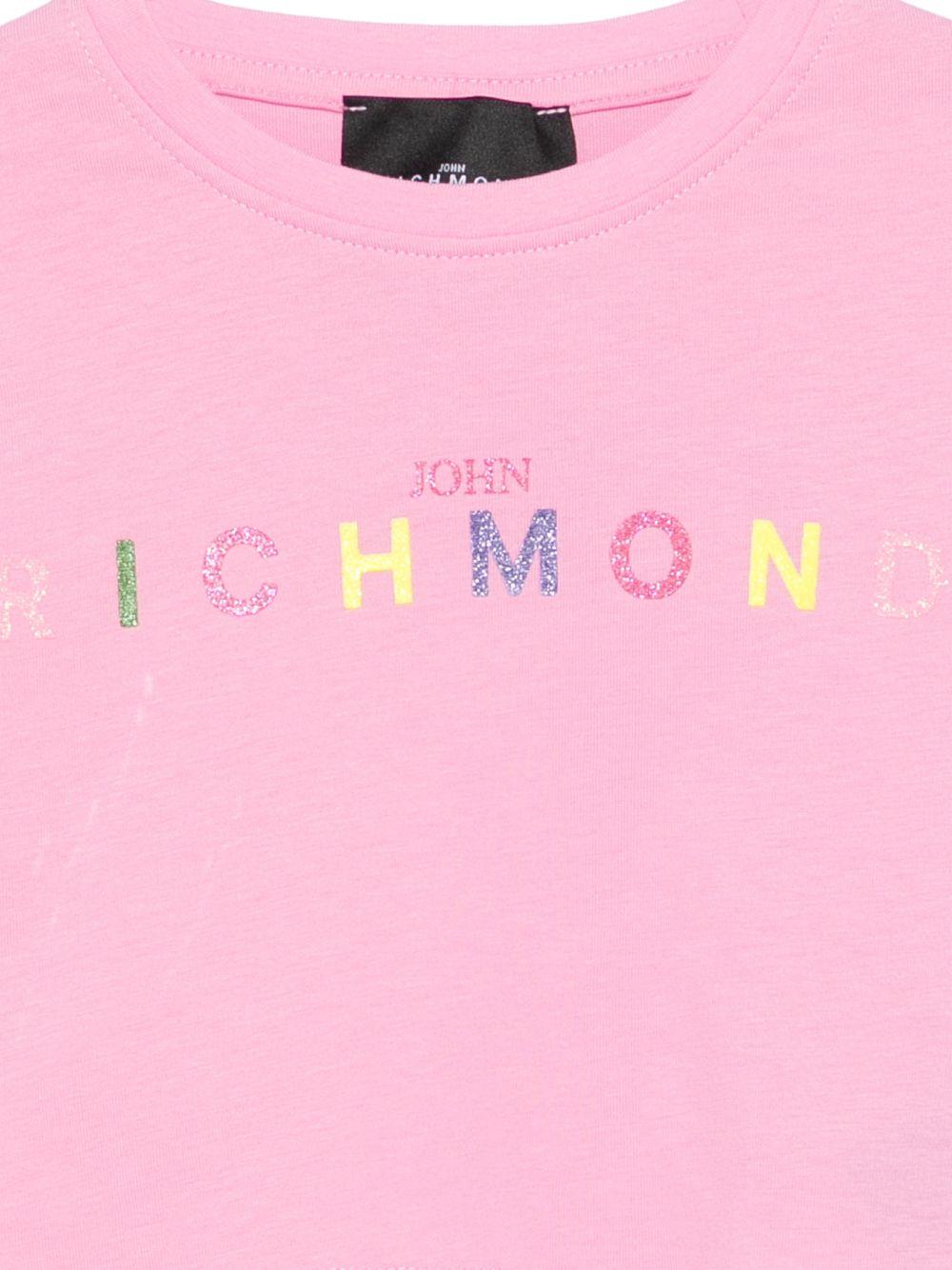T-shirt per bambina John Richmond Junior rosa con ruches RGP26008TO PINK BEGONIA JOHN RICHMOND KIDS