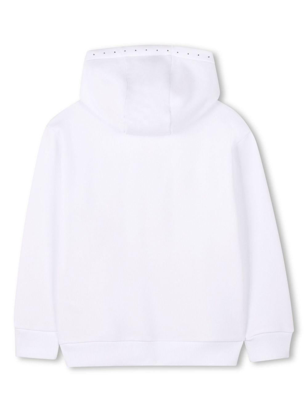 Felpa per bambina Givenchy Kids bianco con decorazione strass H30772 10P GIVENCHY KIDS