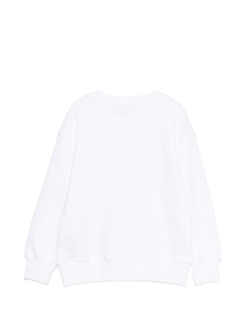 Felpa per bambini Moschino Kids bianca con logo sul davanti HUF09LLCA88 10101 MOSCHINO KIDS