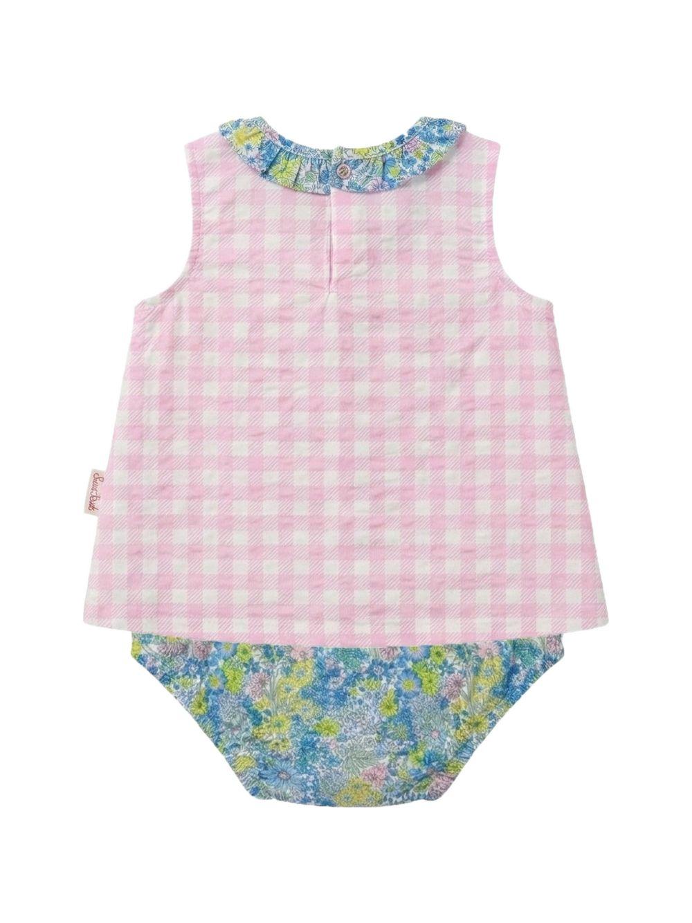 Abito per neonata MC2 Saint Barth Kids rosa con motivo a quadri ABB0002 00974L MC2 ST. BARTH KIDS